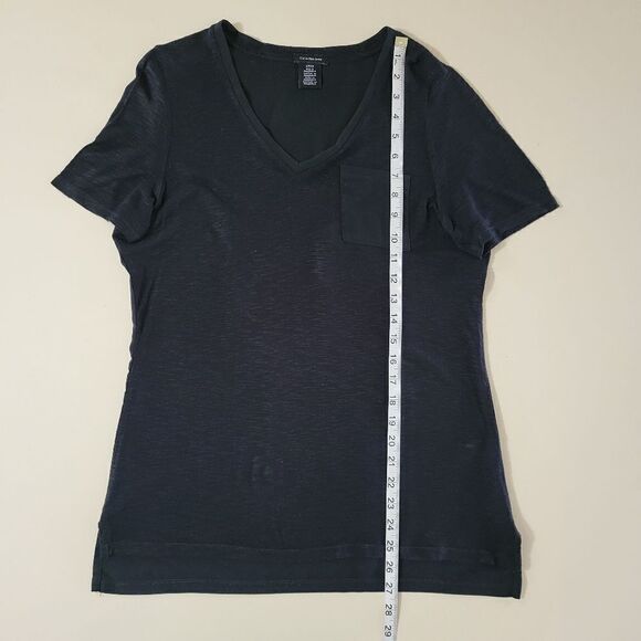 Calvin Klein Women's Black V-neck Short Sleeve Pullover Top - Picture 5 of 12